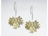 Gold 18K Plated Crackled Leaf Sterling Silver Earring