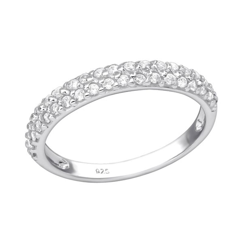 Cubic Zirconia Eternity Sterling Silver Ring - Essentially Silver Jewelry