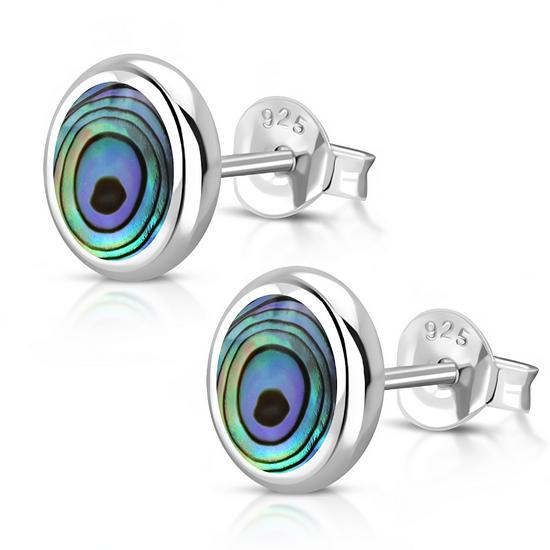 Paua Sterling Silver Oval Earrings