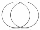 Hoop 2mm/90mm Plain Round Sterling Silver Earrings
