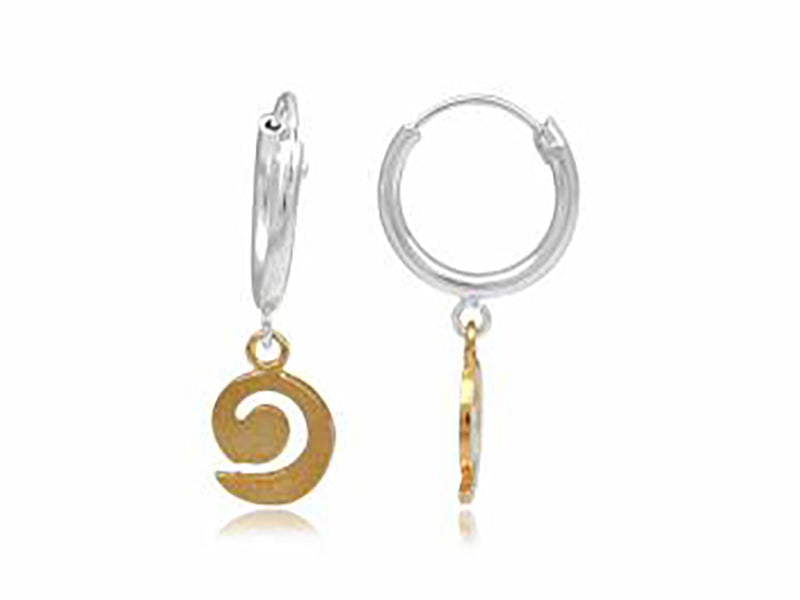 Gold Swirl Sterling Silver Earrings