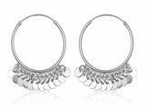 Hoop Sterling Silver Dangle Earrings