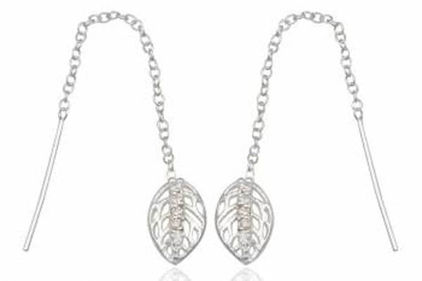 Acorn Cubic Zirconia Sterling Silver Earrings