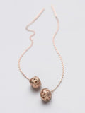 Gold Plated Rose Ball Design Sterling Silver Earrings