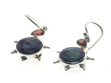 Garnet & Grey Biwa .925 Sterling Silver Earring - Essentially Silver Jewelry