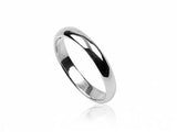Plain half moon 4mm sterling silver ring