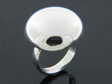 Mirror Round Top .925 Sterling Silver Ring - Essentially Silver Jewelry