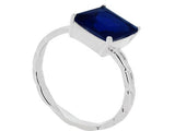 Blue Stone .925 Sterling Silver Stackable Ring - Essentially Silver Jewelry