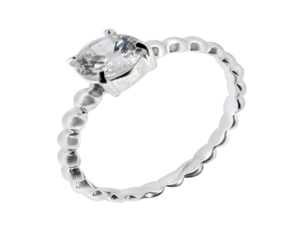 Cubic Zirconia Stackable Sterling Silver Ring - Essentially Silver Jewelry