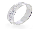 Crystal 5mm Sterling Silver Band - Essentially Silver Jewelry
