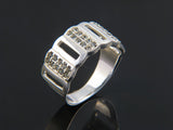 Cubic Zirconia Fence Sterling Silver Band - Essentially Silver Jewelry