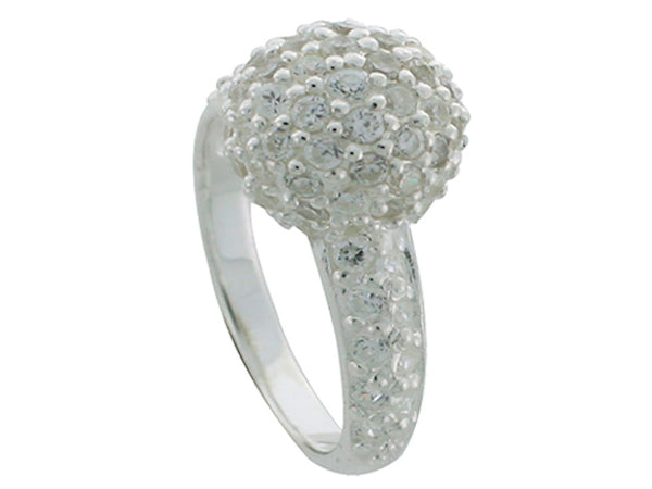 Cubic Zirconia Sterling Silver Ball Ring - Essentially Silver Jewelry