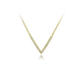 A Sterling Silver V Cubic Zirconia Necklace - Essentially Silver Jewelry