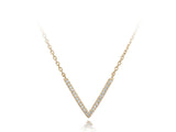 A Sterling Silver V Cubic Zirconia Necklace - Essentially Silver Jewelry