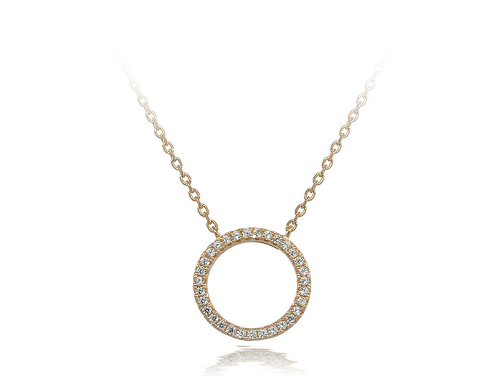 A Sterling Silver O Cubic Zirconia Necklace - Essentially Silver Jewelry