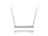 A Sterling Silver Bar Cubic Zirconia Necklace - Essentially Silver Jewelry