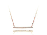 A Sterling Silver Bar Cubic Zirconia Necklace - Essentially Silver Jewelry
