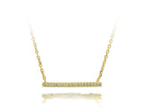 A Sterling Silver Bar Cubic Zirconia Necklace - Essentially Silver Jewelry