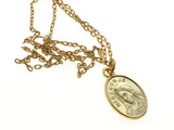 Coin 18K Gold Plated 925 Sterling Silver Virgin Mary Necklace