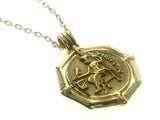 18K Gold Plated 925 Sterling Silver Coin Pendant