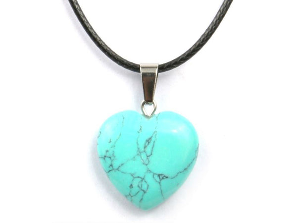 Heart Shape Blue Turquoise Crystal Necklace