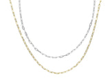 Gold Plated Sterling Silver Square Link Necklace