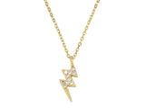 Lightning Bolt Gold Plated Sterling silver Necklace
