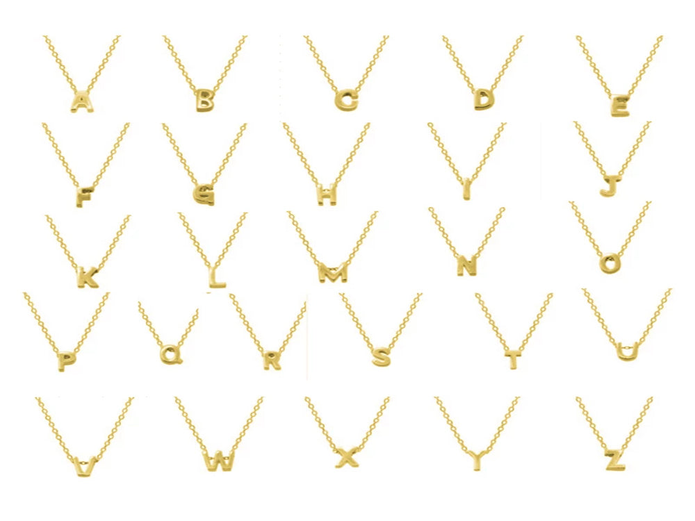 Alphabet Gold Plated Sterling Silver Necklace