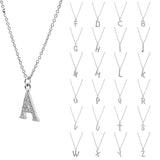 Alphabet Cubic Zirconia Sterling Silver Necklace