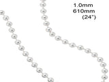 Chain Ball 1.5/600mm 24" Sterling Silver Necklace - Essentially Silver Jewelry