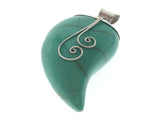 Turquoise Resin Leaf .925 Sterling Silver Pendant