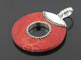 Red Coral Round Sterling Silver Pendant - Essentially Silver Jewelry