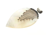 Mother of pearl teardrop silver streamed pendant