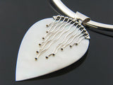 Mother of pearl teardrop silver streamed pendant