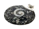 Shell Round Center Swirl .925 Sterling Silver Pendant