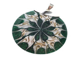 Green Glitter Shell .925 Sterling Silver Pendant