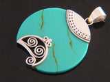 Turquoise Resin Koru .925 Sterling Silver Pendant