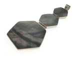Shell Iridescent Hexagon Sterling Silver Pendant - Essentially Silver Jewelry