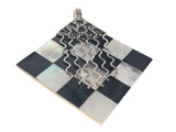 Mother of Pearl Black & White Sterling Silver Shell Pendant