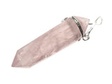 Crystal Rose Quartz Double Terminated .925 Sterling Silver Plated Pendant