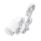 Zodiac Gemini Sign Sterling Silver Charm with Split Ring with Cubic Zirconia