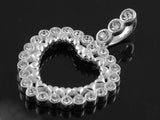 Crystal Studded Heart .925 Sterling Silver Pendant - Essentially Silver Jewelry