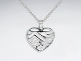 Heart Openwork Sterling Silver Striped Pendant - Essentially Silver Jewelry