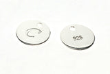 Tag 8mm Sterling Slver engraved with initals A-Z (choose one) - Essentially Silver Jewelry