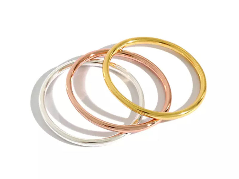 Gold/Rose Gold/Silver Sterling Silver Band