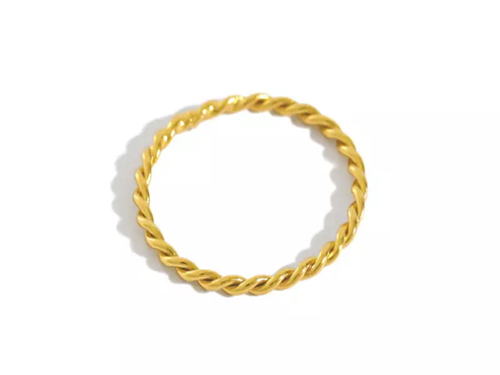 Gold Plated Twisted Sterling Silver Ring