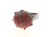 Coral Imitation sterling silver ring