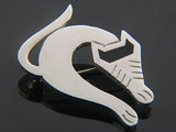 Sitting Cat Sterling Silver Brooch - Essentially Silver Jewelry