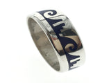 Lapis Wave Break Sterling Silver Band