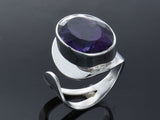 Amethyst Oval Large Sterling Silver Ring - Essentially Silver Jewelry